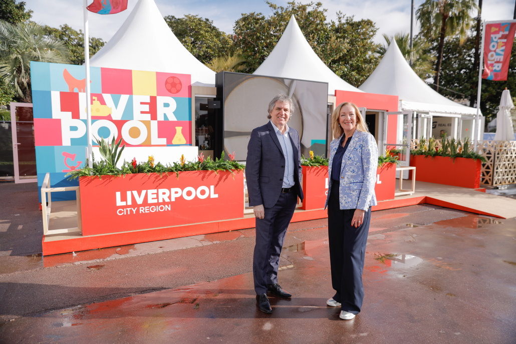 Mayor Steve Rotheram (left) with Katherine Fairclough - Chief Executive of the Liverpool City Region Combined Authority at MIPIM.