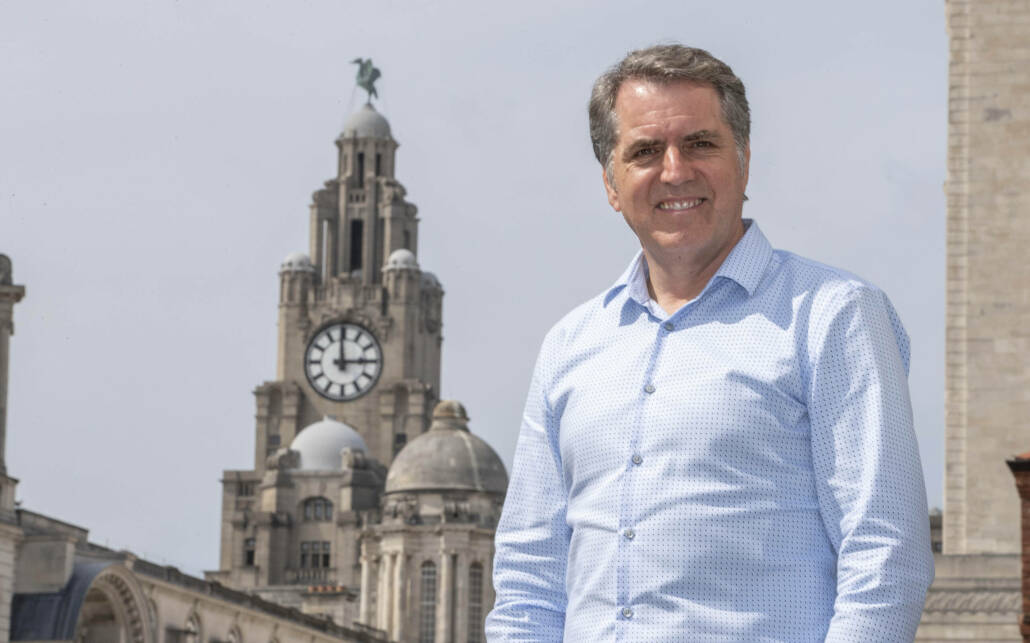 Mayor Steve Rotheram in front of the Liver Building