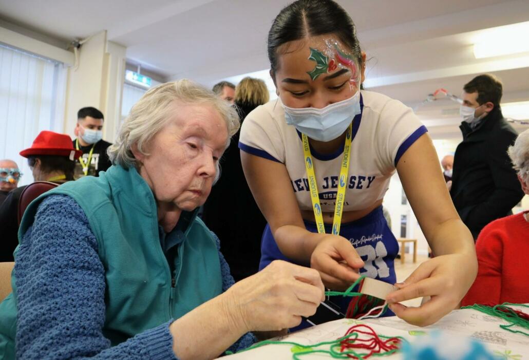 The students also did craft activities with the residents