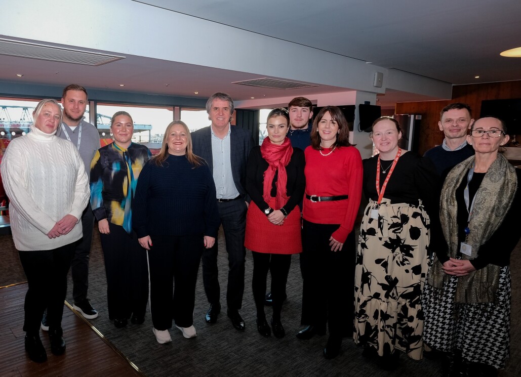 Apprentices with Mayor Steve Rotheram at Anfield