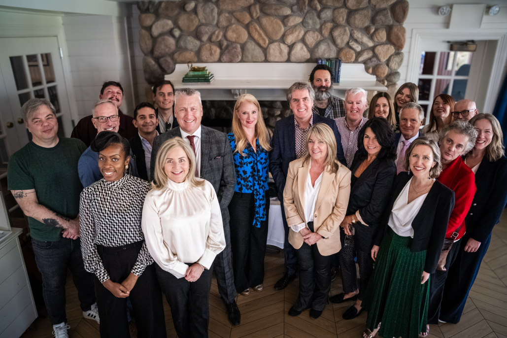 The Mayor, Claire McColgan, Kevin McManus and leading cultural and music figures from Liverpool City Region and New York meeting at Central Park Boathouse.