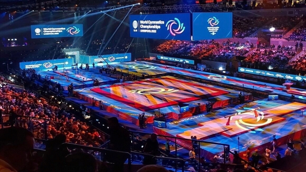 The arena at the British Gymnastics Championships Liverpool 2022