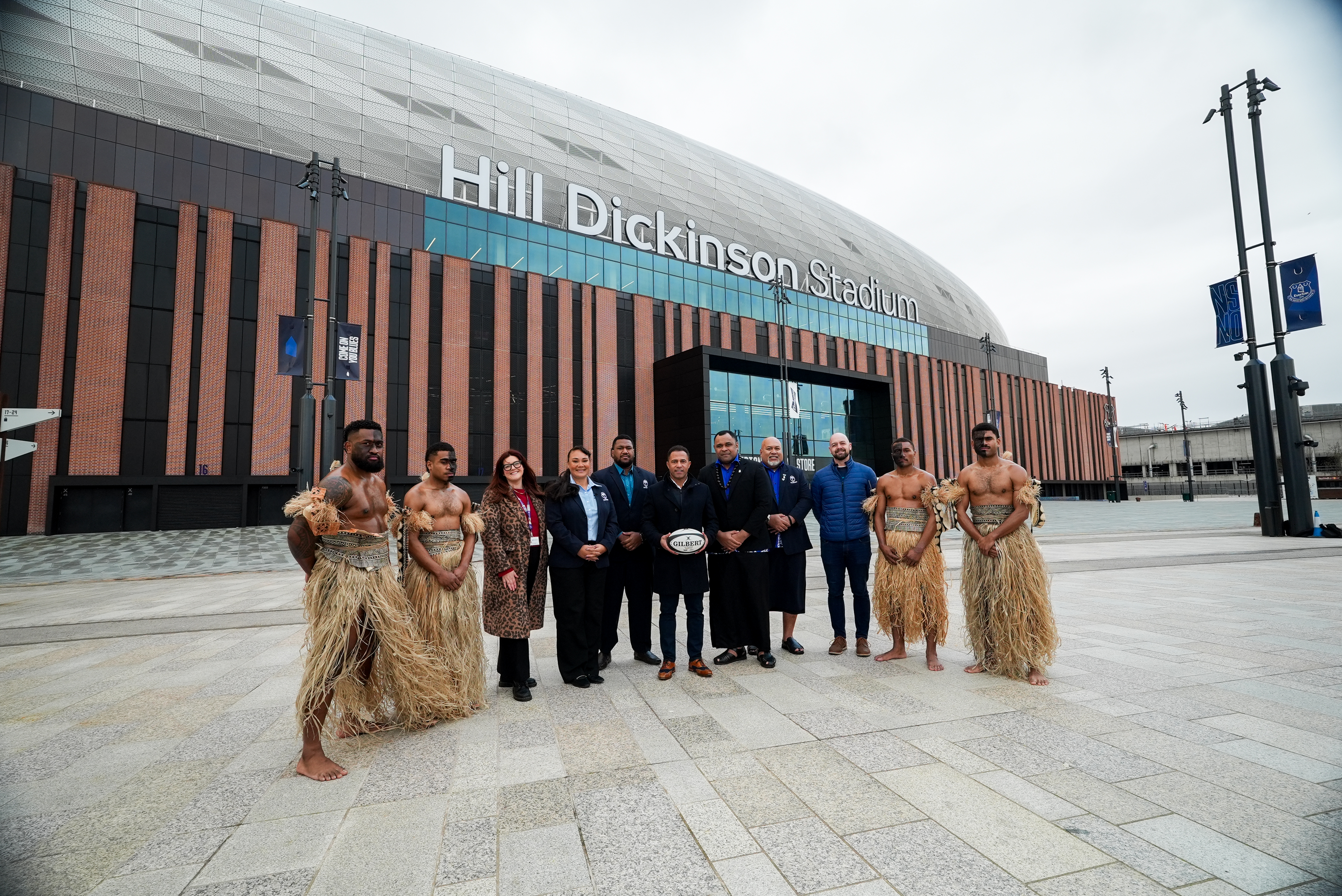Everton's Hill Dickinson Stadium is to host a rugby international between Fiji and England. Announcing the match run July 2026 are Fiji’s Rugby Union Director Lailanie BurnesFiji (47 caps) and Saracens prop Eroni Mawi, former England dual-code international Jason Robinson and former Fiji international captain and Gloucester flanker Akapusi Qera