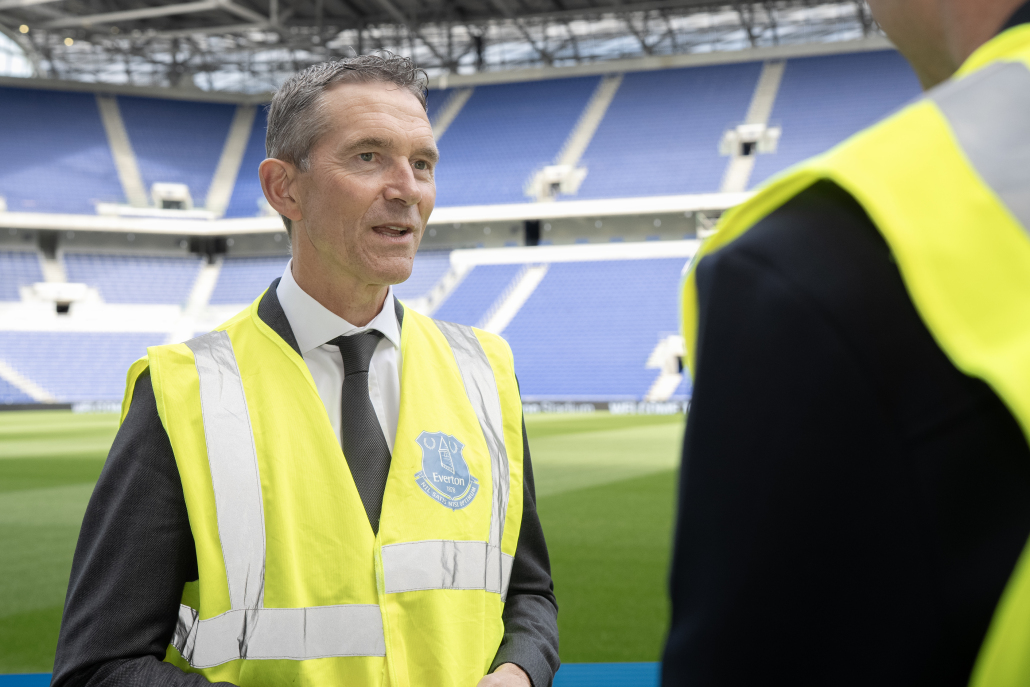 Ambassador Mitchell at Everton's new Hill Dickinson Stadium