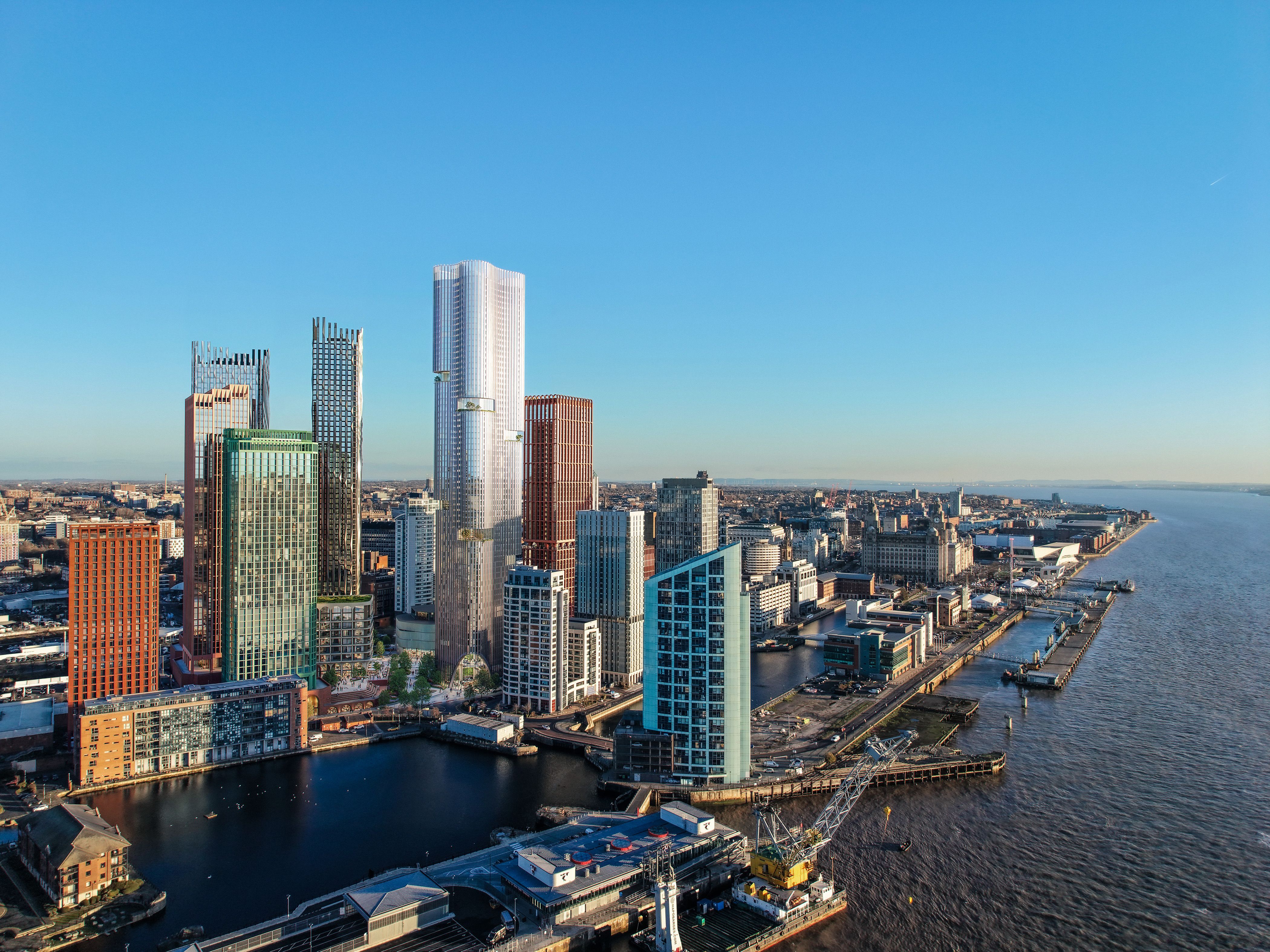 Beetham Davos' proposed Kings development looking south towards Liverpool City Centre