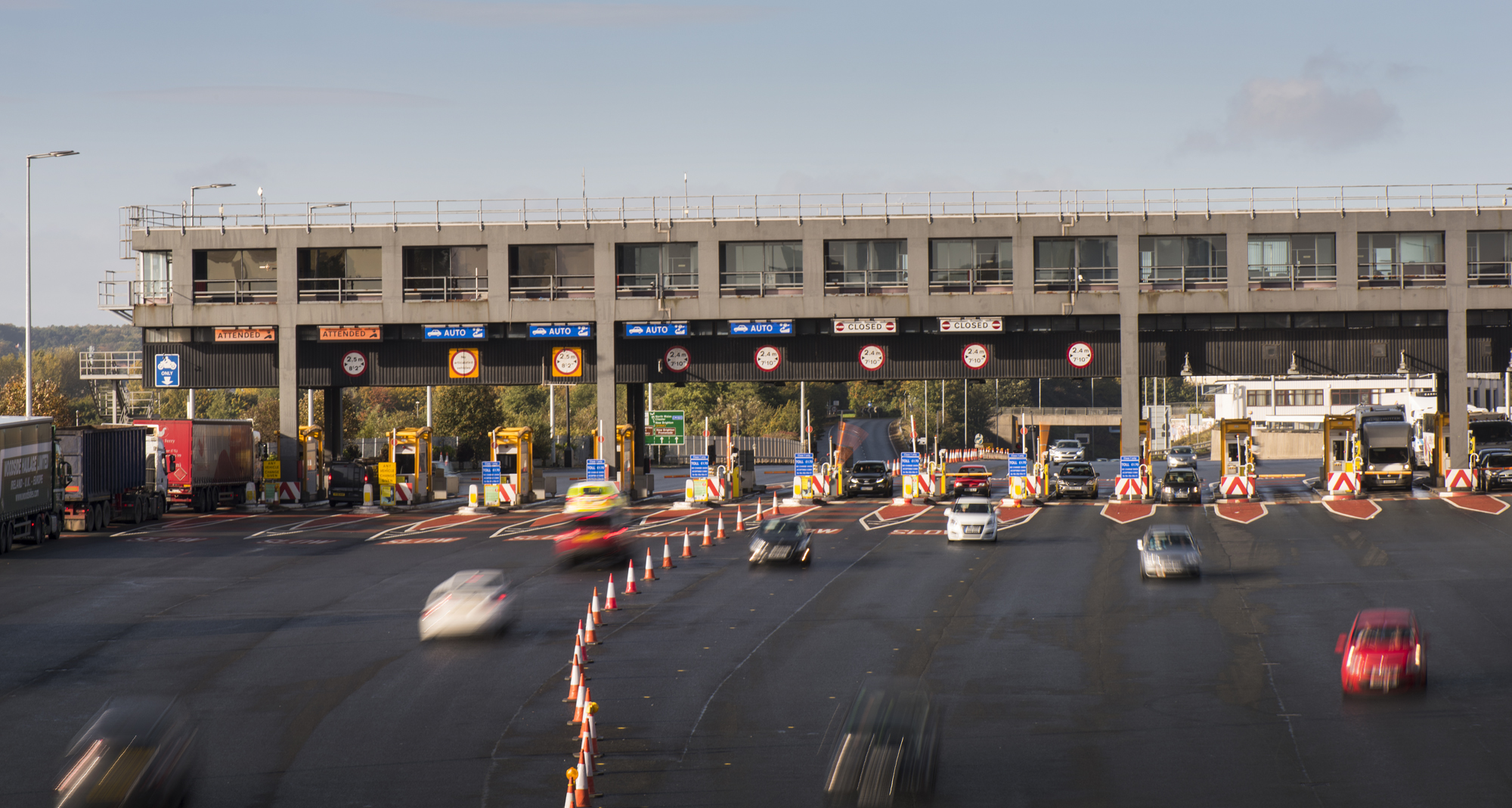 Toll plaza at Kingsway (Wallasey) Tunnel