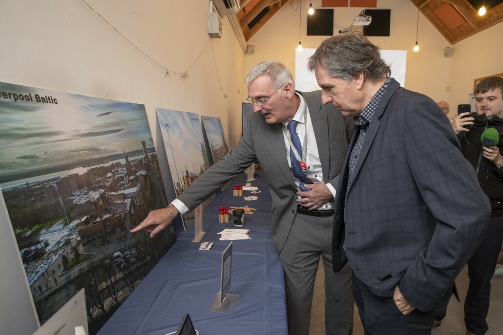 Mayor Steve ROtheram is shown an artist impression of Baltic station