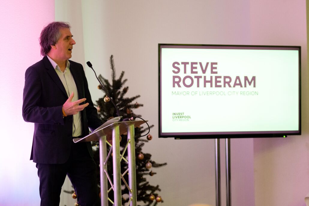 The Mayor speaking at a lectern