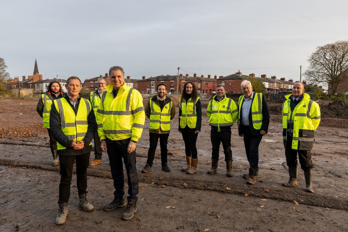 Mayor and others at Brownfield Land site in Rutland Street, St Helens