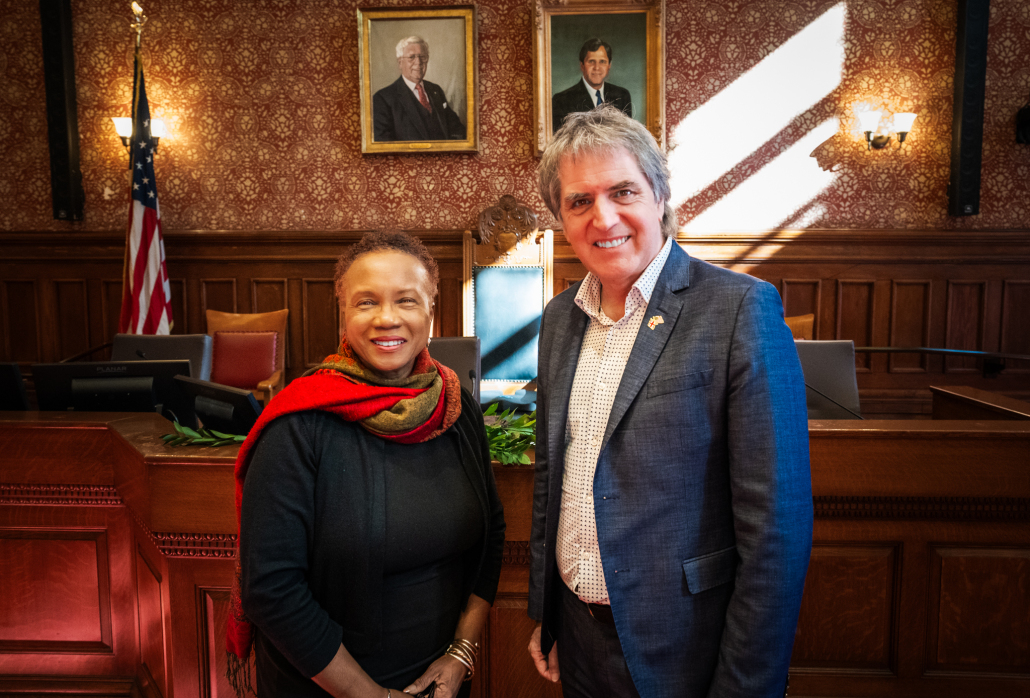 The Mayor meeting the Mayor of Cambridge on the US Mission