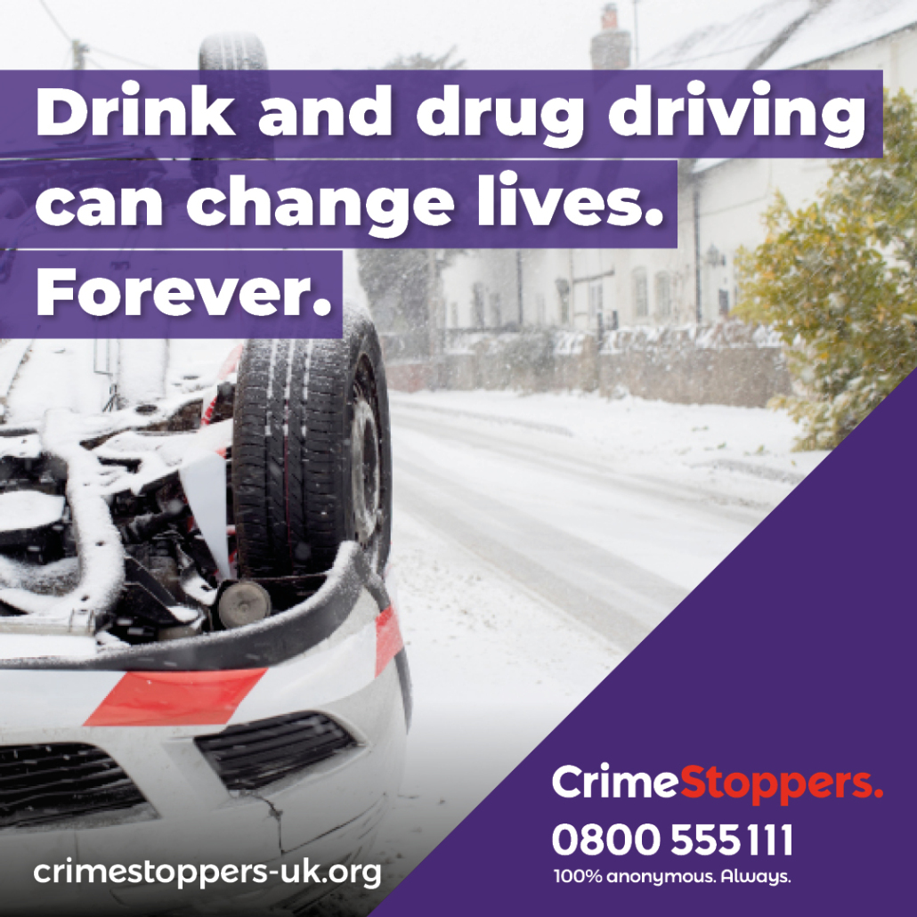 Crimestoppers anti drink and drug driving campaign slogan
