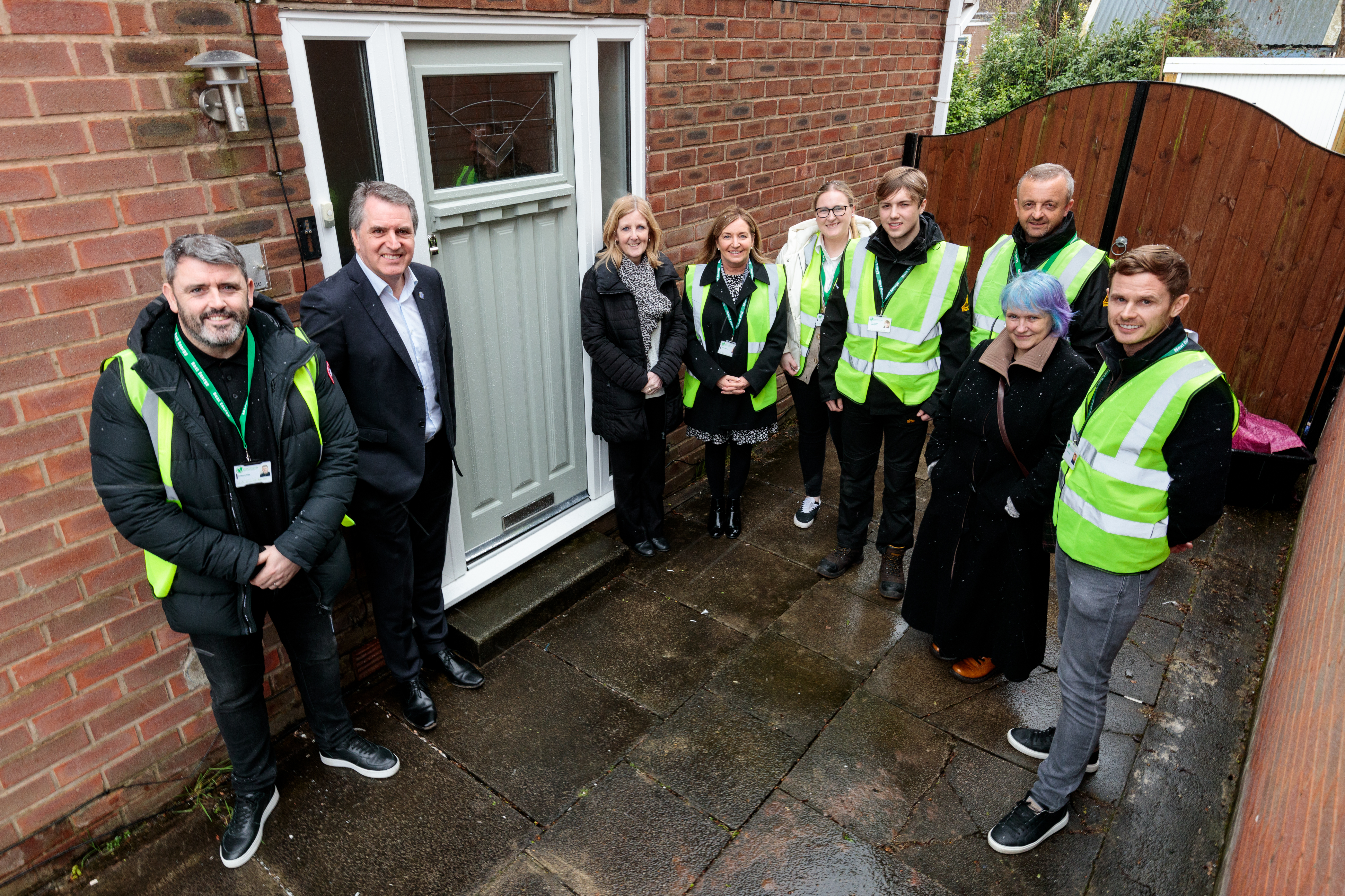 Steve Rotheram visits a retrofitted home with the Next Energy team