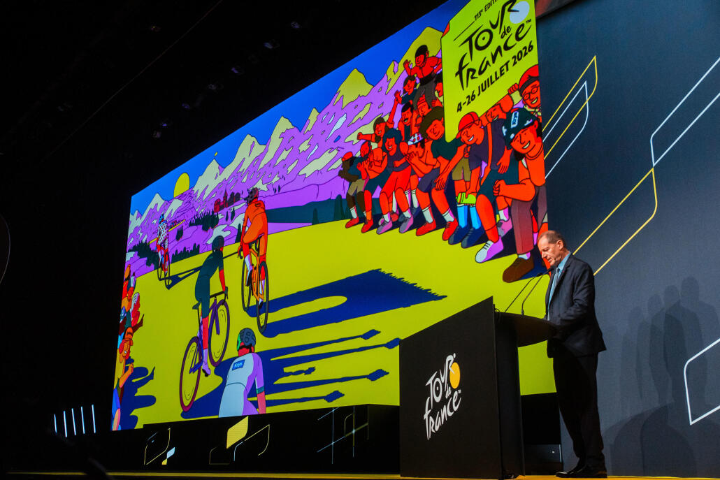 Tour de France Race Director Christian Prudhomme on stage