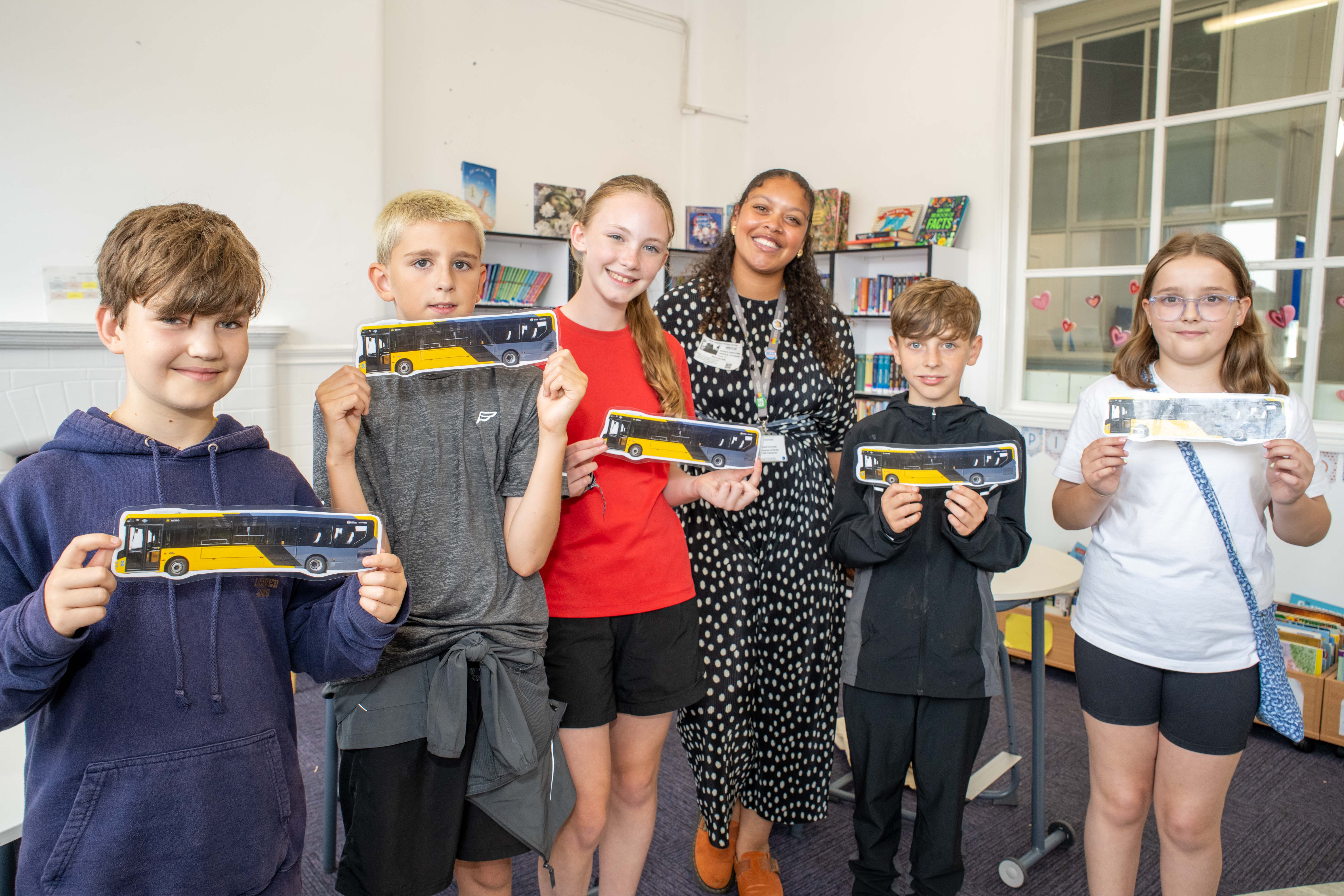 Children at New Brighton Primary School learning about the future of bus franchising in the Liverpool City Region